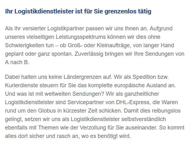 Logistikpartner für  Zimmern (Rottweil)